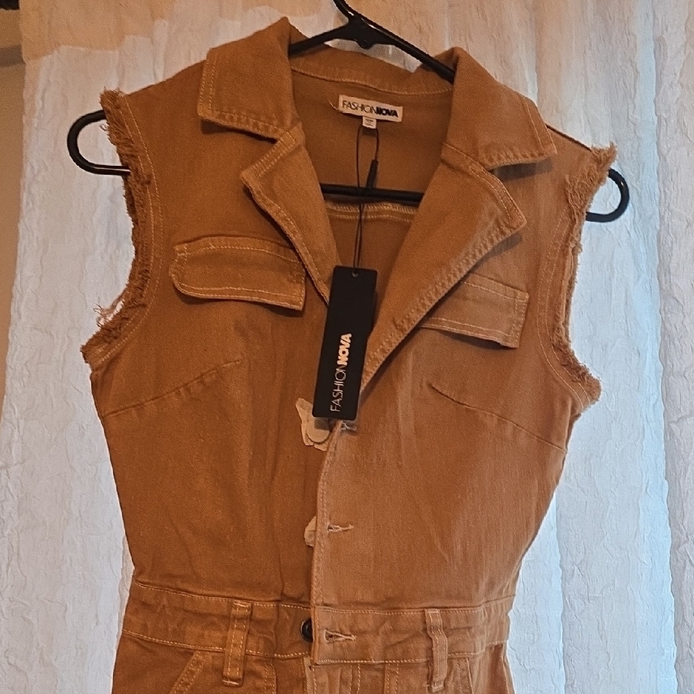 Fashion Nova Brown Sleeveless Jumpsuit